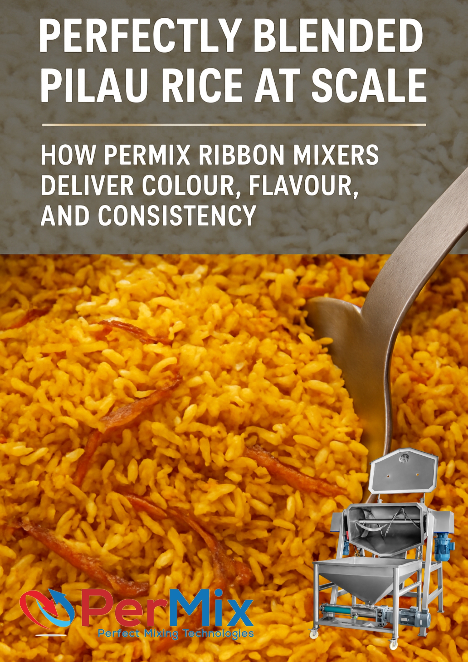 Perfectly Blended Pilau Rice at Scale – How PerMix Ribbon Mixers Deliver Colour, Flavour, and Consistency