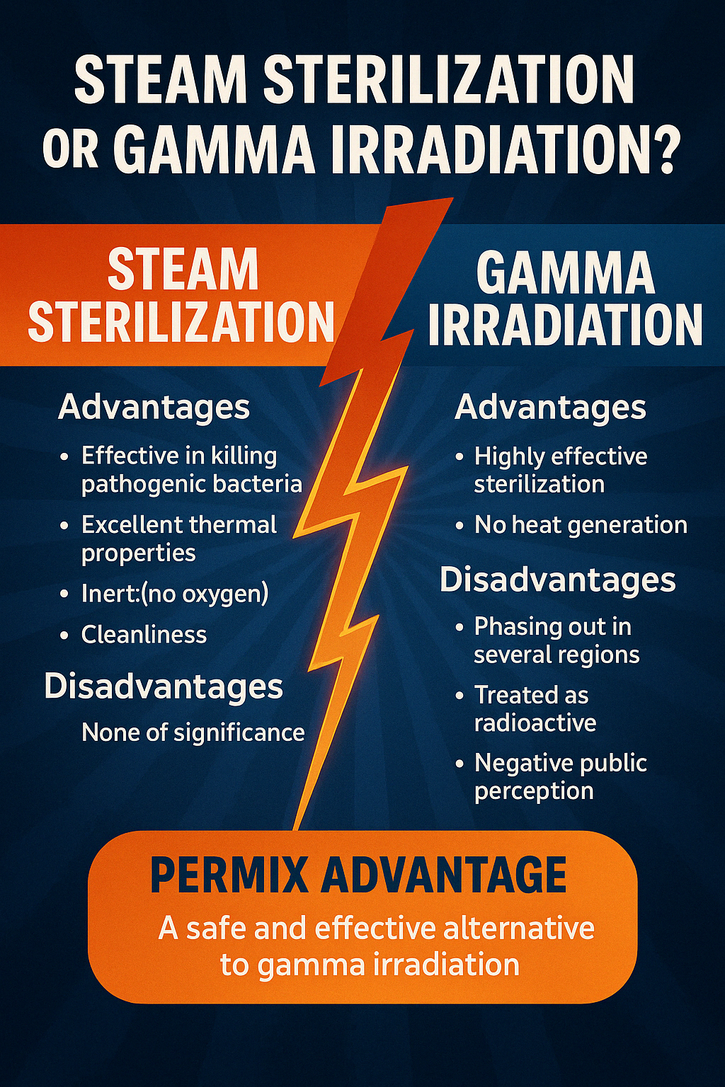 Steam Sterilization vs. Gamma Irradiation: Why PerMix Steam Sterilizers Are the Safer, Smarter Choice for Food Powders